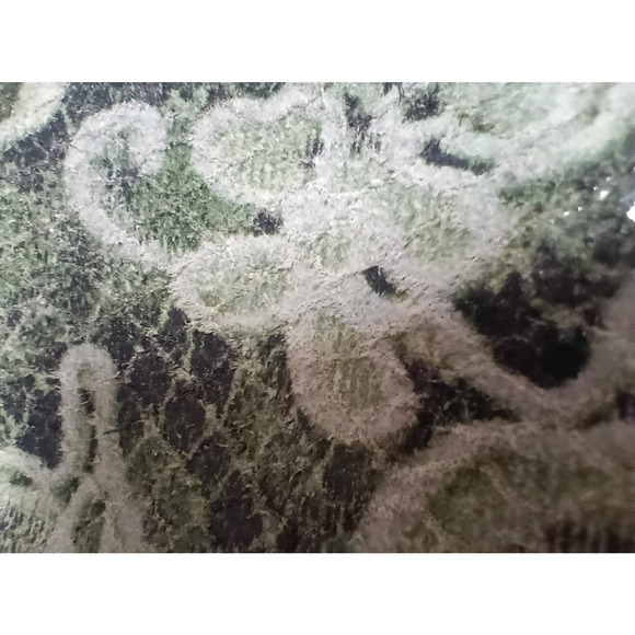 B Makowsky Large Leather Gray/Green/Lace Design Tote Bag - EUC - Picture 6 of 8